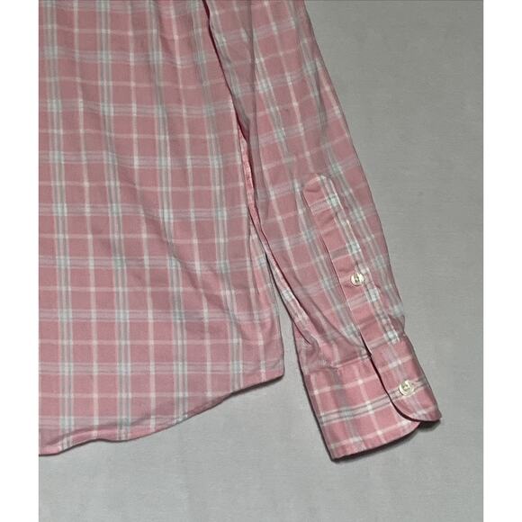 Faherty Reserve The Movement Shirt Mens Small Pink Plaid Lightweight Stretch - Picture 7 of 14
